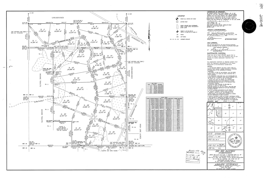 Del Rio Ranchos Plat Map – reduced | Alaskan Wildwood Ranch® | Alaskan ...